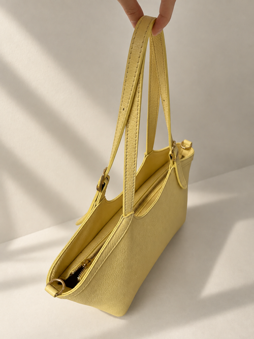 Borsa a Spalla Donna in Vera Pelle Dollaro Made in Italy con Tracolla Regolabile