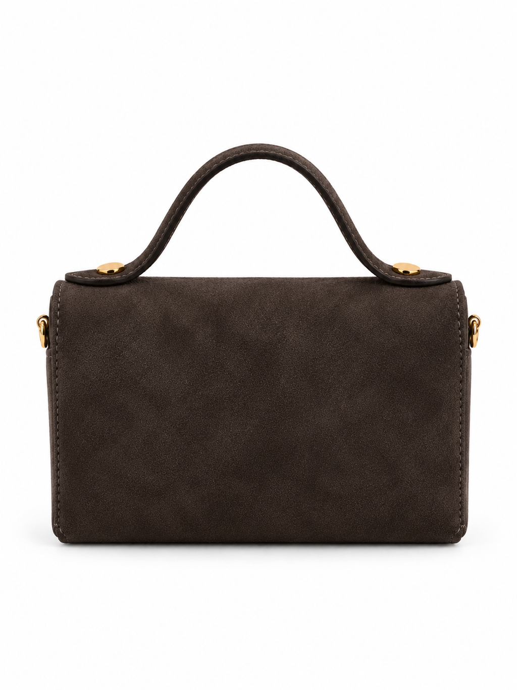 Borsa Donna in Camoscio Vera Pelle Made in Italy – Borsa a Mano con Tracolla a Catena e Chiusura Dorata