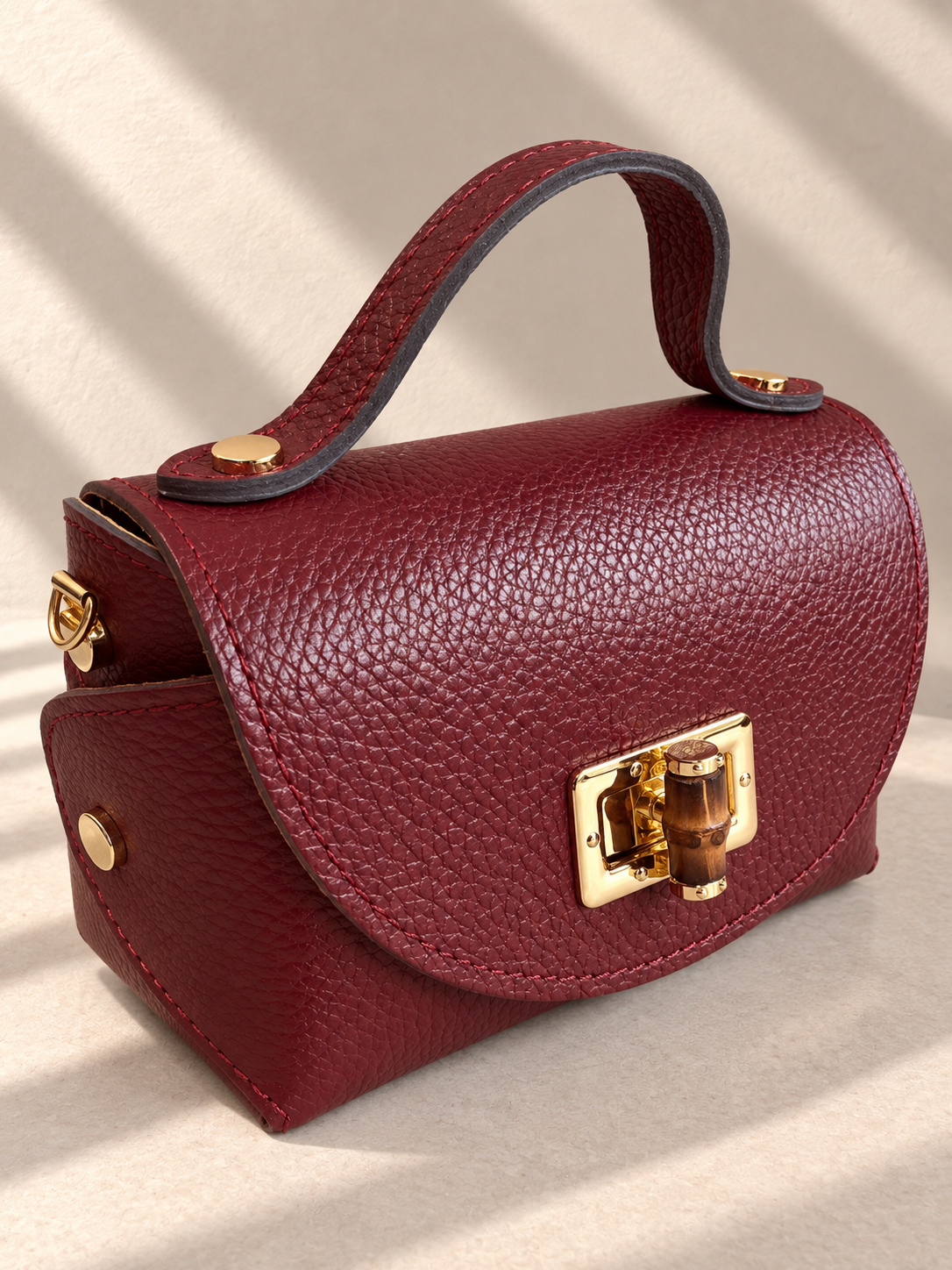 Borsa a Mano Donna in Vera Pelle Made in Italy con Tracolla a Catena