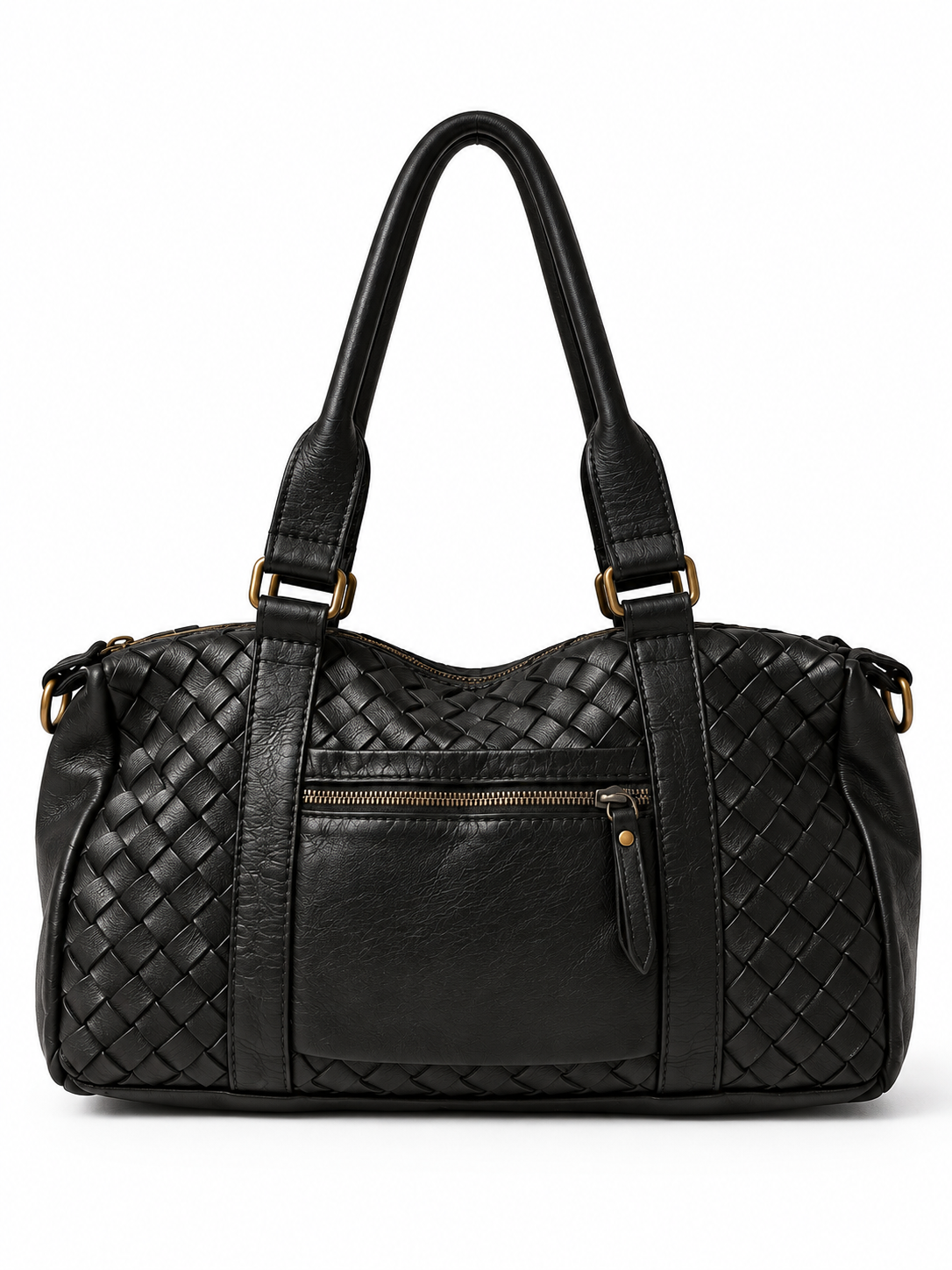 Borsa Duffle Donna in Vera Pelle Lavata Made in Italy – Borsa Intrecciata con Doppio Manico