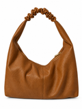 Borsa in Pelle Arricciata di Dimensioni Medio-Piccole da Spalla con Chiusura con Zip