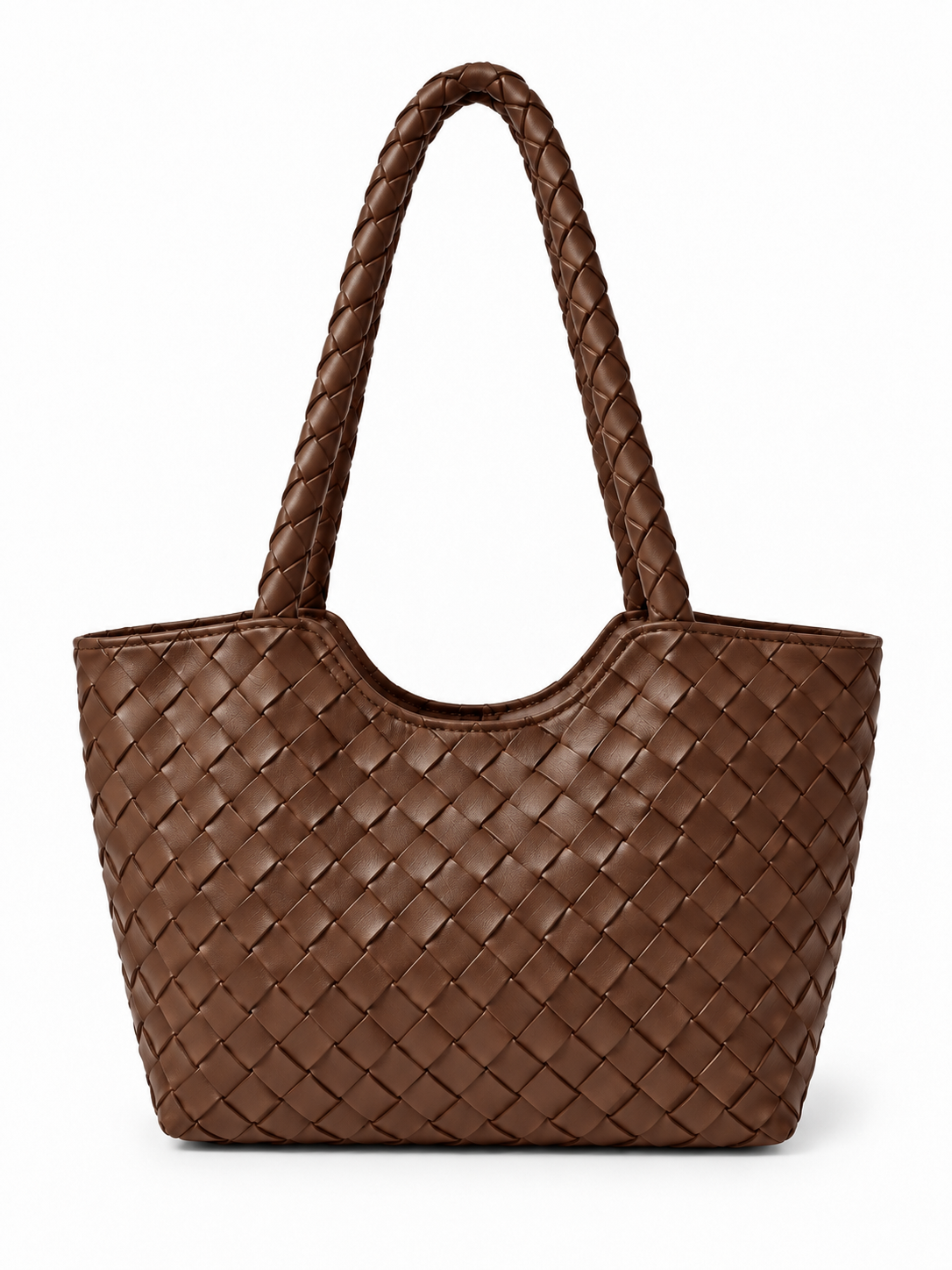 Borsa Tote Donna in Vera Pelle Intrecciata Made in Italy con Manici Intrecciati