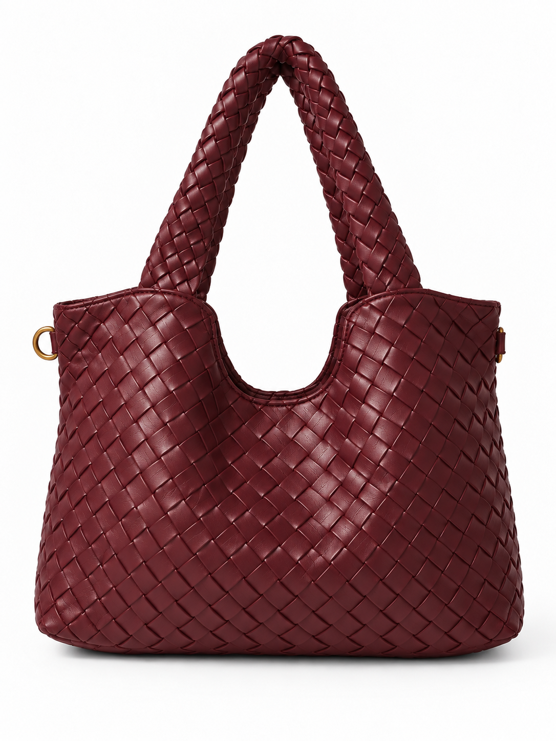 Borsa Hobo Donna in Vera Pelle Lavata Made in Italy con Manici Intrecciati