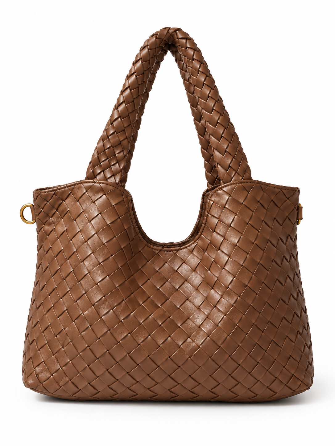 Borsa Hobo Donna in Vera Pelle Lavata Made in Italy con Manici Intrecciati