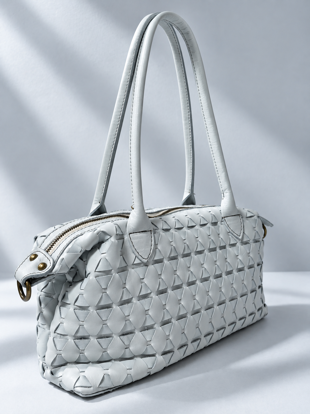 Borsa a Mano Donna in Vera Pelle Lavata Made in Italy con Doppio Manico