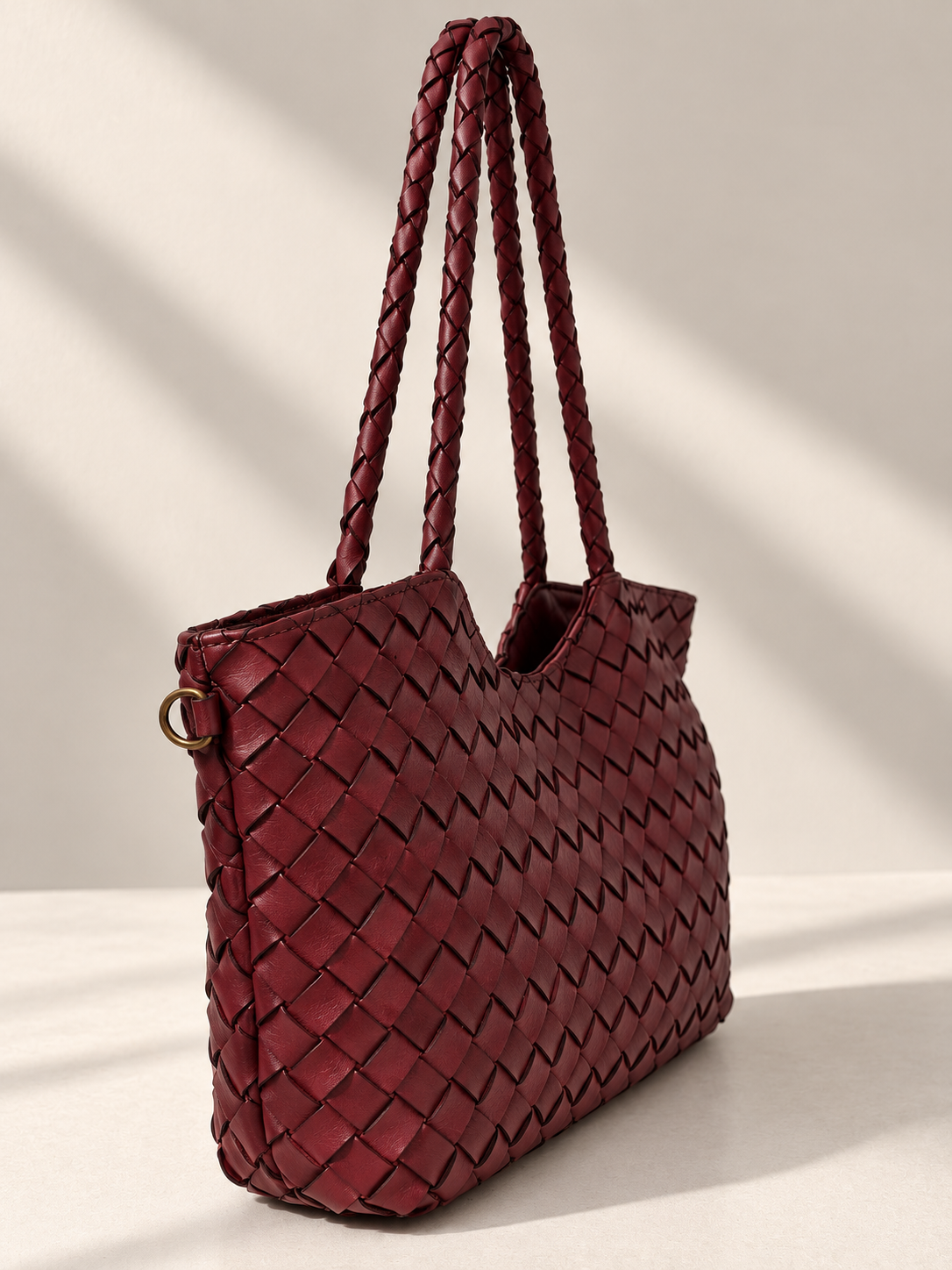 Borsa Tote Donna in Vera Pelle Intrecciata Made in Italy con Manici Intrecciati