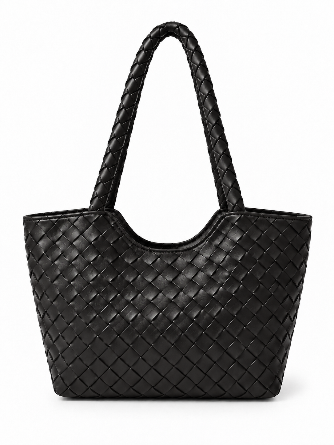 Borsa Tote Donna in Vera Pelle Intrecciata Made in Italy con Manici Intrecciati
