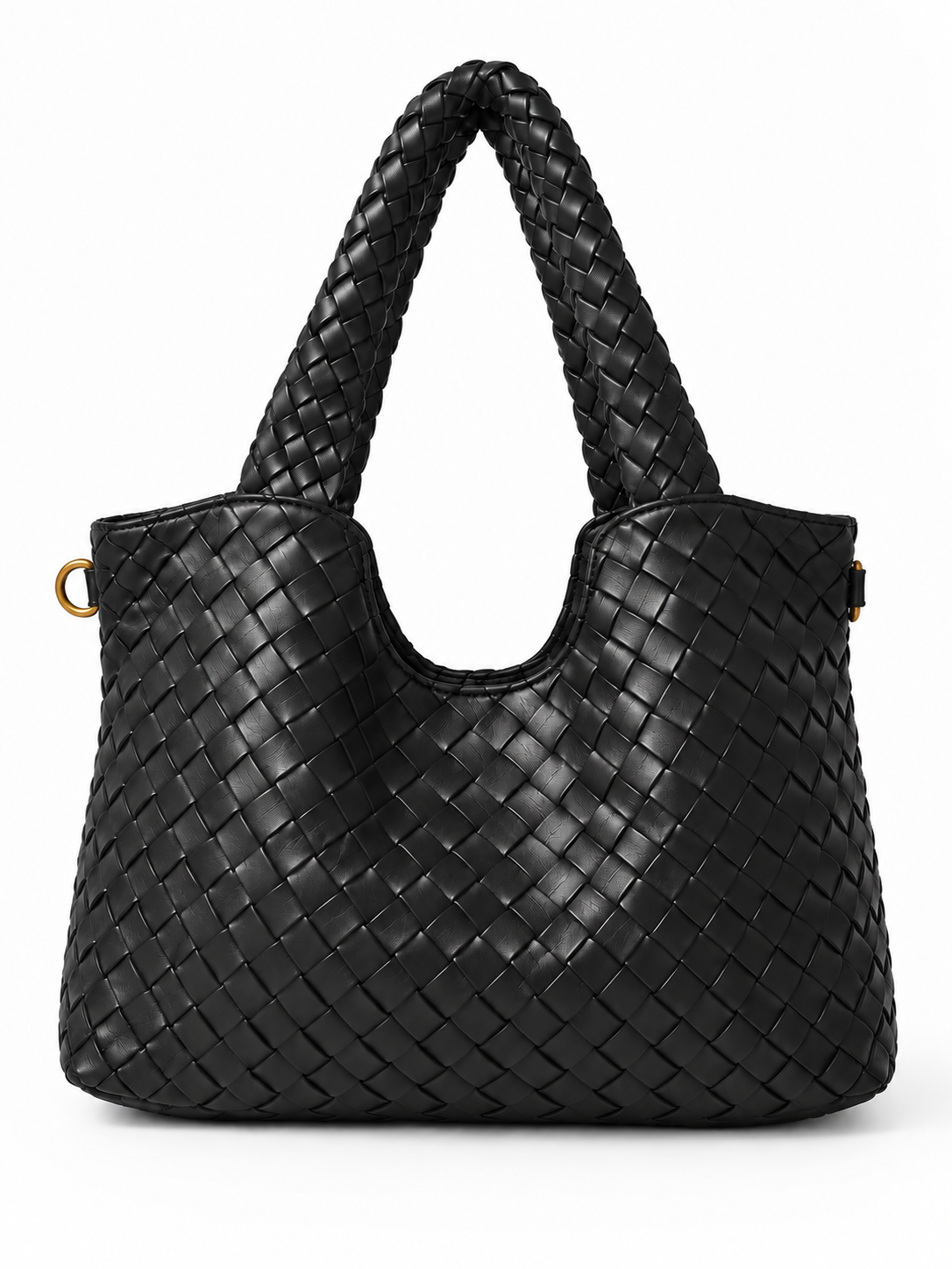 Borsa Hobo Donna in Vera Pelle Lavata Made in Italy con Manici Intrecciati
