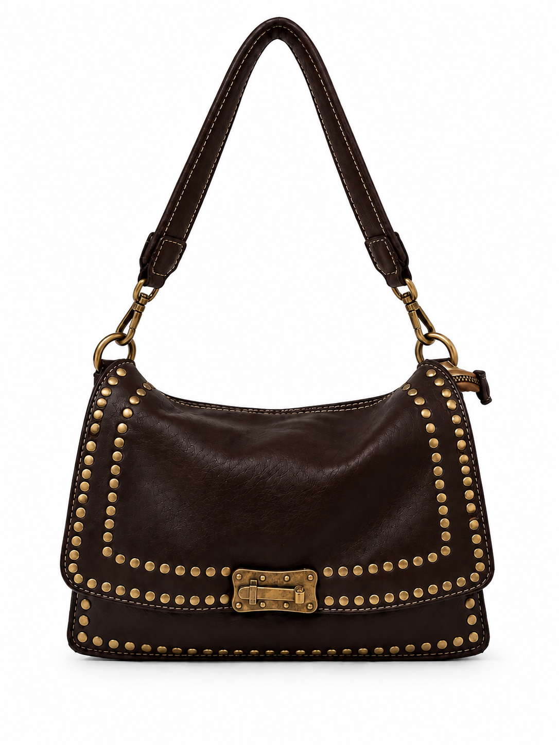Borsa Donna in Vera Pelle Made in Italy con Borchie, Tracolla Intrecciata e Doppia Portabilità