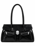 Borsa Donna in Vera Pelle Made in Italy con Tasche Frontali e Chiusura in Metallo
