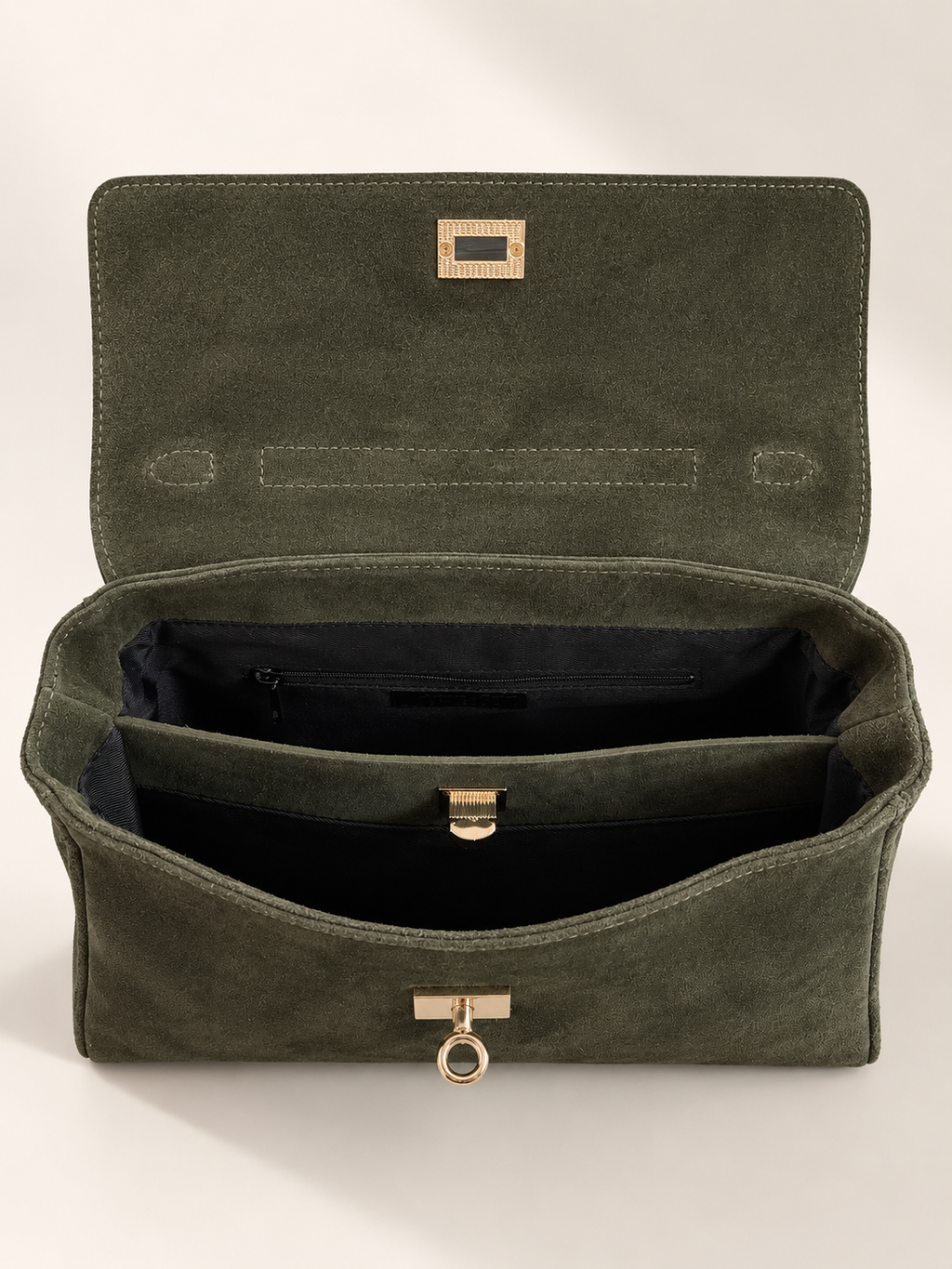 Borsa Donna in Camoscio Vera Pelle Made in Italy con Tracolla Rimovibile