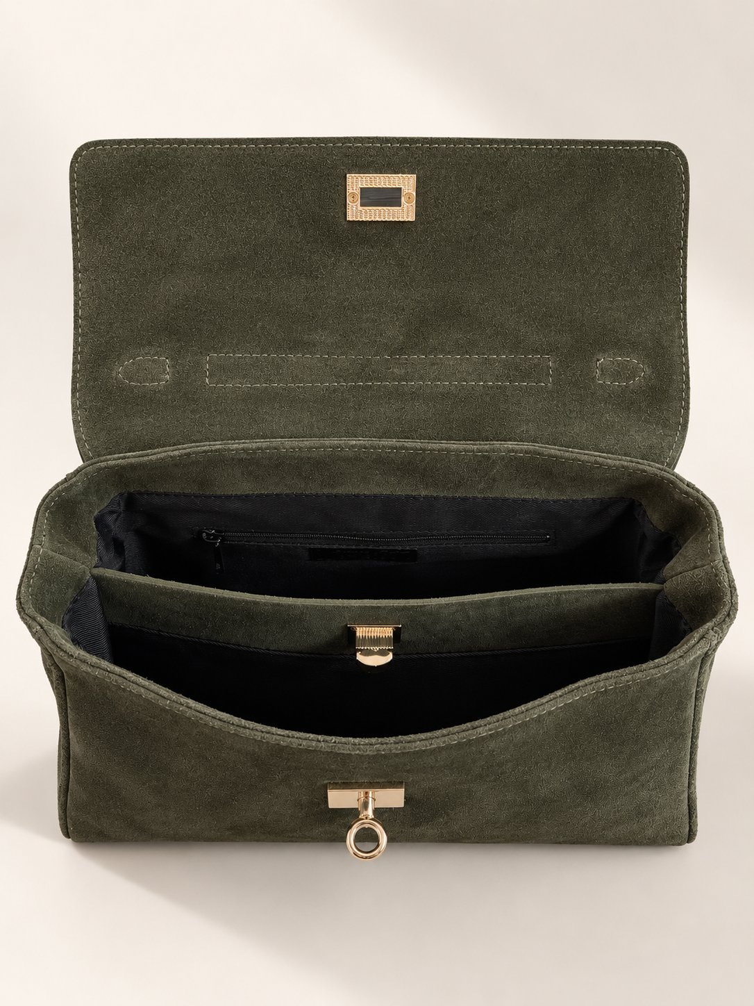 Borsa Donna in Camoscio Vera Pelle Made in Italy con Tracolla Rimovibile