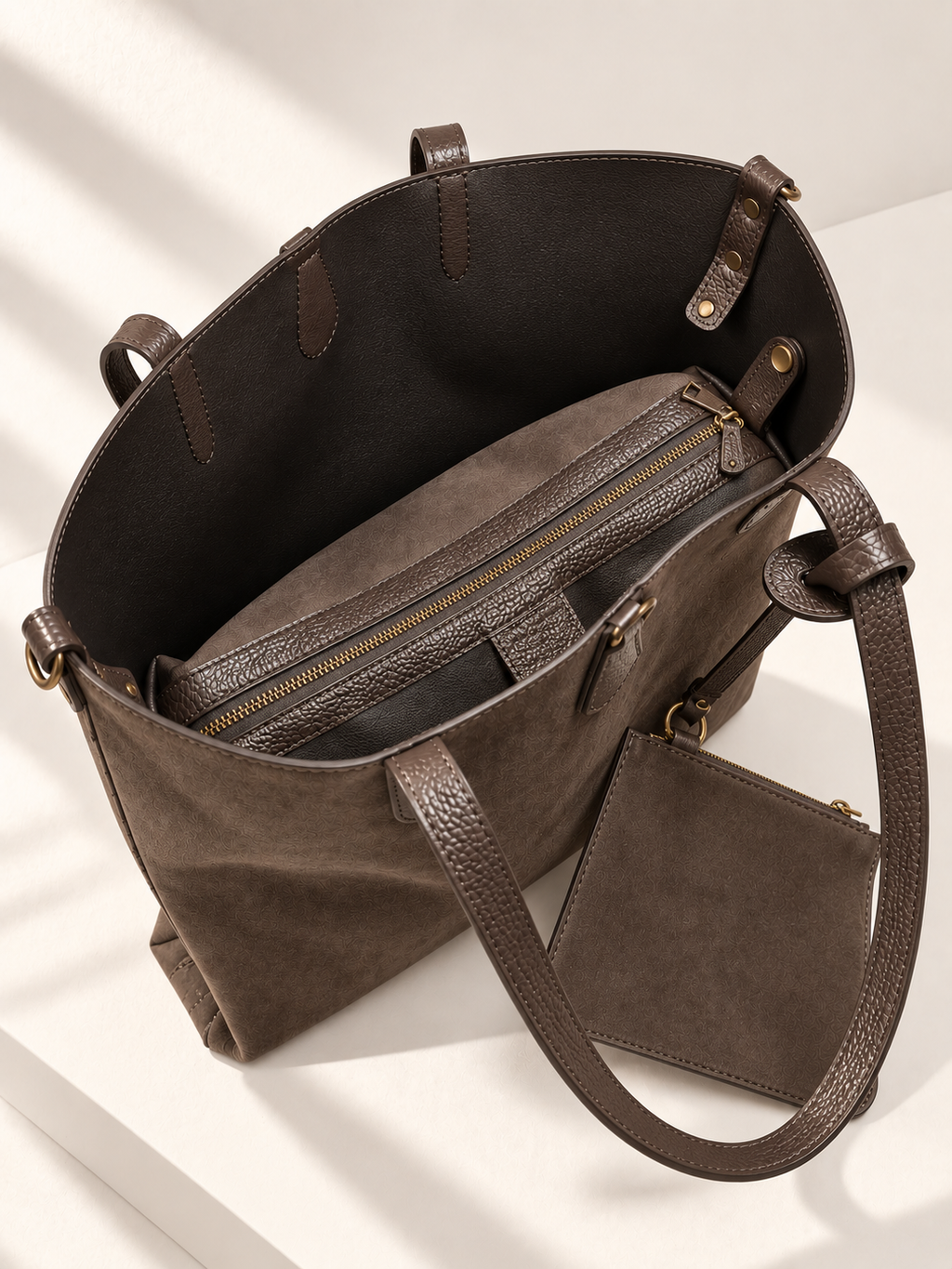 Borsa Donna in Vera Pelle Made in Italy con Pochette Interna e Tracolla a Catena